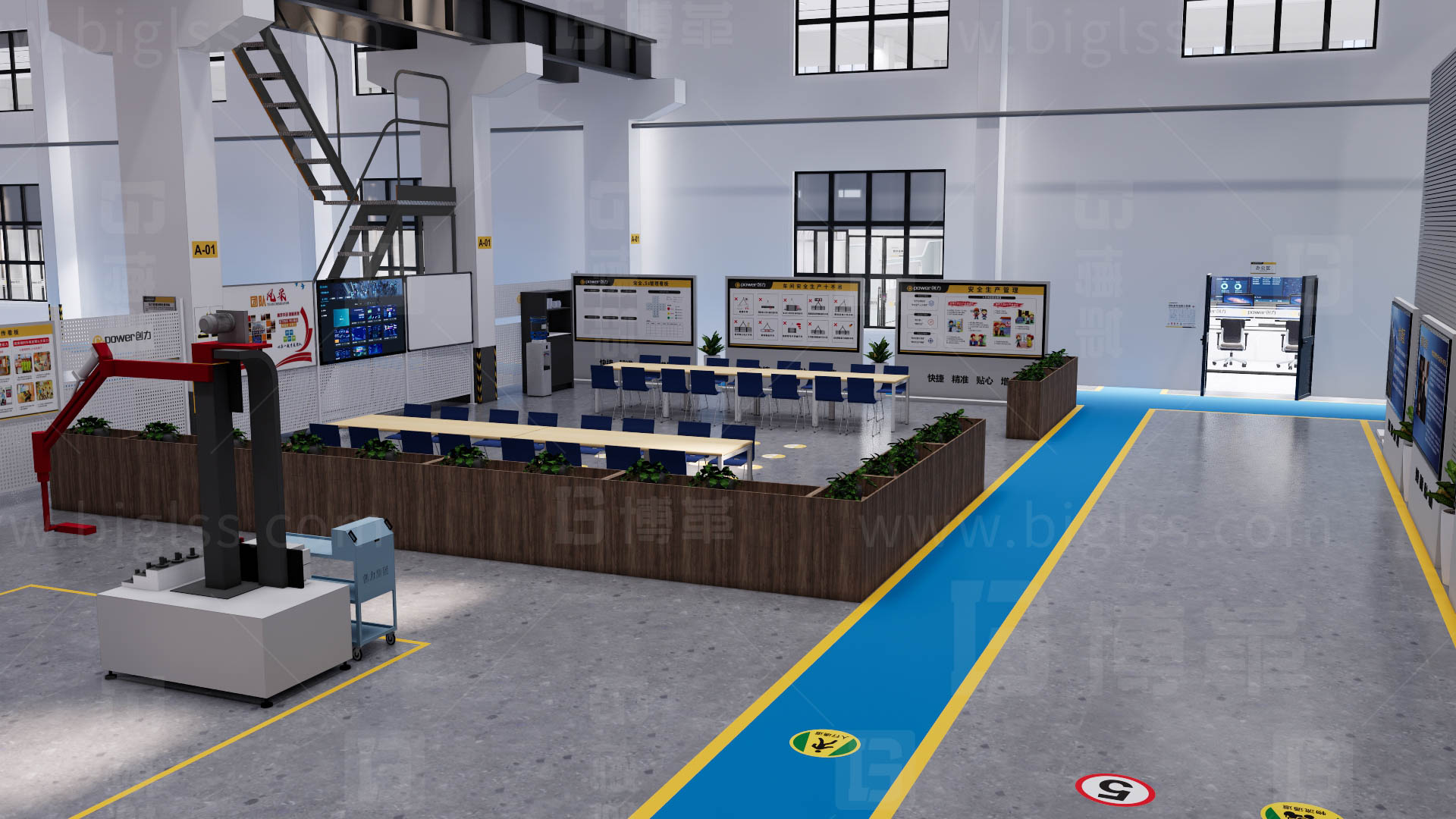 工廠目視化，車間目視化，目視化設計，工業空間設計，必旺目視化